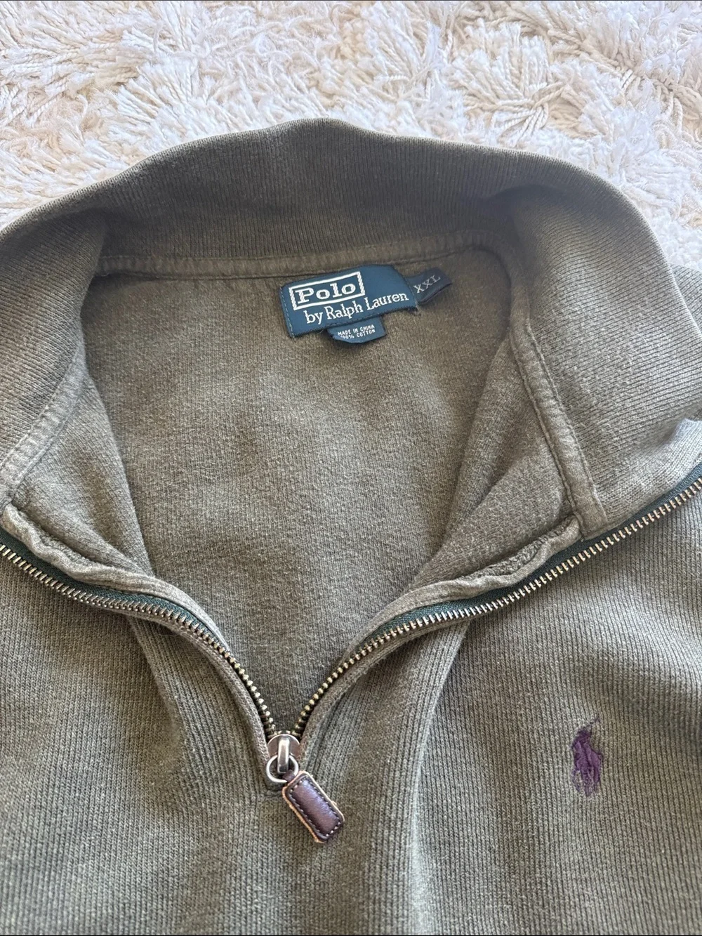 Polo by Ralph Lauren Olive Half-Zip Pullover Sweatshirt